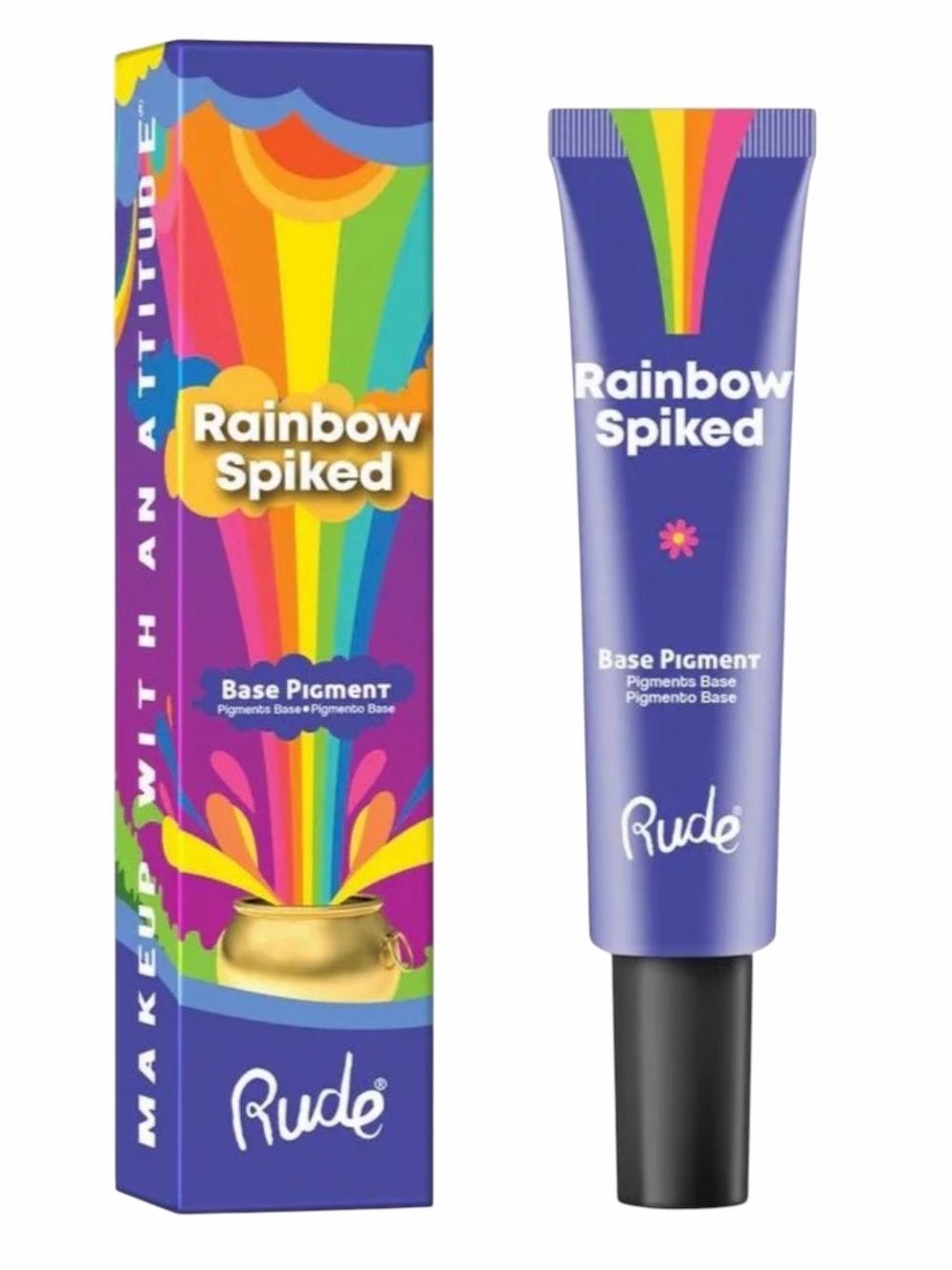 New Rude Cosmetics Dark Bl Rainbow Spiked Base Primer Pigment Colot Intensifier